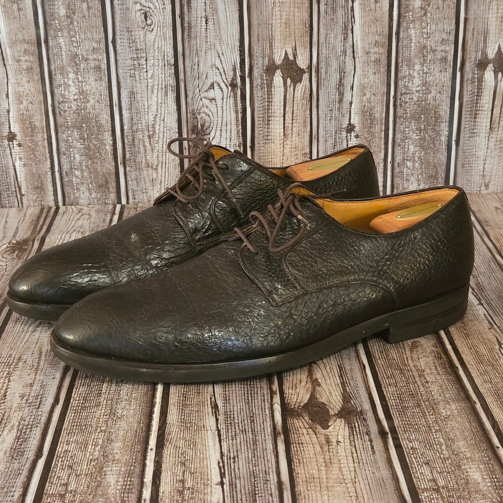 Sz 13 US Mens‎ Magnanni Cusco Flex Brown Peccary Leather Derby Dress Shoes VGUC!